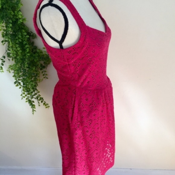 Anthro Deletta Open Back Fit and Flare Pink Dress - Picture 8 of 8